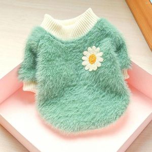 Dog Apparel Pet Coats Round Neck Warm Winter Flowers Sweater Fleece Clothes For Hangers Large Dogs Girl
