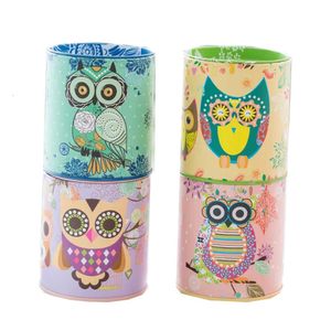 Vase Pen Owl Holder Wholesale Cartoon Color Pencil Box Makeup Brush Stationery Desk Set Tidy Design Piggy Bank Creative Gift cil