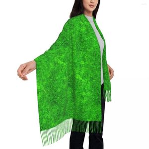 Schals abstrakter Moosschal grüner Pflanze Print Outdoor -Schal -Wrap mit Quasten Unisex Casual Wraps Autumn Custom DIY Bufanda