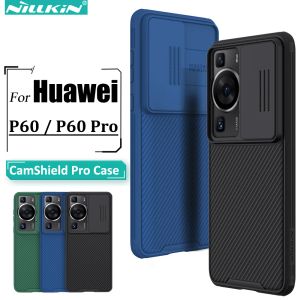 Охватывает Nillkin для корпуса Huawei P60 / P60 Pro, Camshield Pro Case с плавным защитником камеры с помощью Slide Copreter Hard PC+TPU