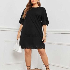 Casual Kleider Designer -Kleid 2024 Frühlings-/Sommer Spreng kurzärmelig gebrannte Blume Große Frauenkleid Plus Size Kleider