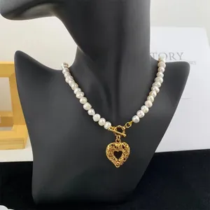 Dangle Earrings Fashion Temperament Freshwater Pearl Heart Necklaces For Women's Girl Party Gift Jewelry Wholesale