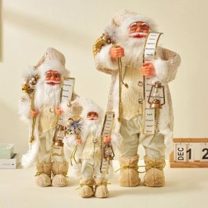 Miniatures Big Santa Claus Dolls Xmas Pendants 2024 New Year Merry Christmas Tree Decor for Home Kids Naviidad Presents Noel Gifts Natal