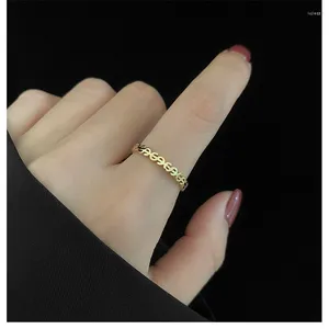 Cluster Rings Fashion Titanium Steel Jewelry Hollow Dollar Sign Ring rostfritt trend Personlighet Par