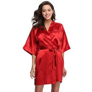 Women's Sleep Lounge Red Bride Bridesmaid Wedding Dress Womens Pajamas Summer Pajamas Casual Kimono Bathroom Dress Sexy Short SkirtL2405