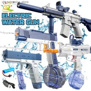 Sand Play Water Fun Fun M416 M1911 Uzi Water Gun Electric Pistola Shooting Game Toy Cannon Summer Fighting Beach Beach Childrens Boy Gift Q240408