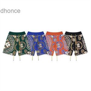 Herr- och kvinnors trender Designer Fashion Rhude Letter Totem Jacquard Sticked Woolen Casual Shorts Mens Womens High Street Capris