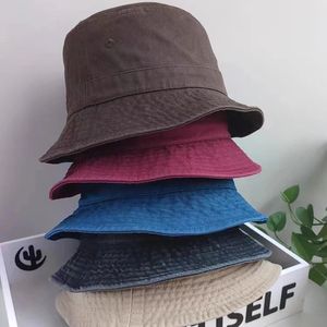 Moda Big Head Plus Size Bucket Hat for Men Pure Cotton Panamã Pescador Hat coreano Mulheres Bob 60cm 64cm Sun Hat Wholesale 240428