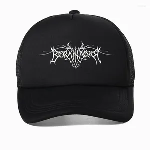 Шариковые шапки Borknagar Band логотип бейсболка норвежские блэк -металля