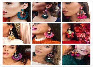 2019 Long Pendant Tassel Statement örhängen Boho Shiny Drop Dingle Earrings for Women Wedding Charm fransad Bijoux14983785