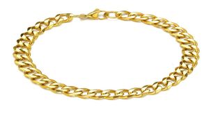 Cały niestandardowy złoto 18 -karatowy 3568 mm kubański link Anklet01235659774