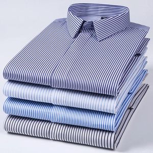 Мужские повседневные рубашки плюс размер 7xl Модальный упругий с длинным рукавом для мужчин Slim Fit Официальная простая рубашка мягкая полоса