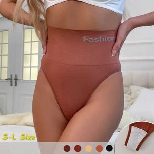 Calcinha feminina novo esporte de altura de cintura alta mulher sexy slim fit calwewear elástico confortável respirável letra de moda letra sólida colorl2405