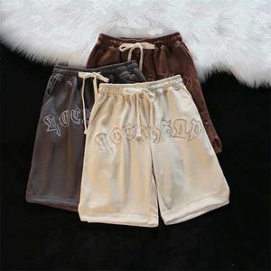 Men's Shorts 2022 summer street hip hop letter printed sports shorts mens fashion brand high street style loose casual pants H240508