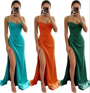 Sexy Spaghetti Straps Split Mermaid Bridesmaid Dresses 2024 New Sleeveless Maid of Honor Gowns Women Evening Prom Dress Custom Made BM5008