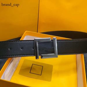 fendibelt Luxury Designer Belts For Men Women Designers Leather Belt F Silver Gold Smooth Buckle Genuine Leather Classical Ceinture Width 3.8cm 7496