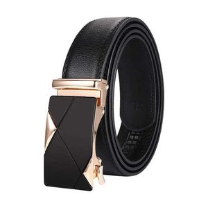 Belts Mens belt with gold buckle and automatic buckle mens belt with cowhide versatile for young people and versatile for busines Y240507