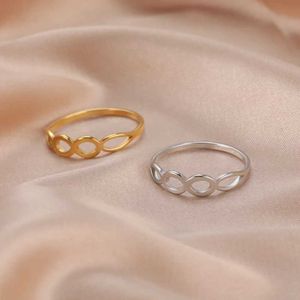 Wedding Rings Skyrim Geometric Rings for Women Gold Color Stainless Steel Minimalist Rings 2024 Fashion Jewelry Wedding Anniversary Gifts
