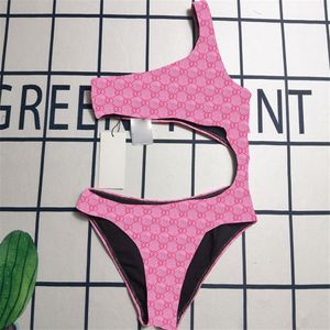 Сексуальная талия срезана купальники, женщины с одной кусочкой, купальными купальными костюмами дизайнер пляж розовый купальный костюм