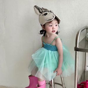 Summer Toddler Girl Dress Solid Cotton Sleveveless Ubranie dzieci