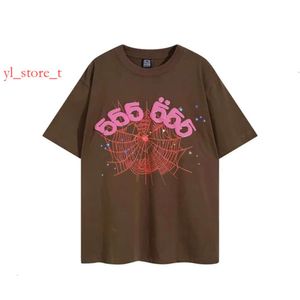 T-shirt Designer Women Trendy SP5DE Spide Web 5555 T-shirt a maniche corte stampata per uomini e donne American High Street Mezzo maniche Fashion 6290