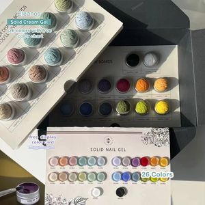 Eleanos Ice Cream 26pcs Macaron Solid Cream Gel With Color Chart Professional Painting Gel Polish For Nail Art UV Gel Lacquer 240429
