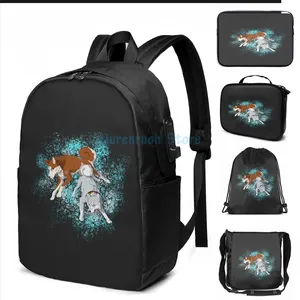 Zaino divertente stampa grafica riki e gin USB Charge Men School Borse Women Bag Travel Laptop