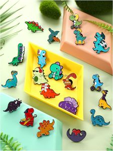 Pins Broschen Emaille Pin niedlich Kawaii Dinosaurier Revers Set Cartoon Tier Brosche Abzeichen Neuheit Muster für Frauen Kleidung Taschen Rucksack otnknm