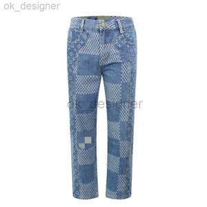 Дизайнерские мужские джинсы Последние джинсы модных джинсов Женские джинсы Дизайнерские джинсы High Street Jeans Голубые джинсы китайский стиль из -за знаменитых брендов Slim Fit Jeans