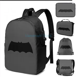 Rucksack lustiger Grafikdruck Der Dark Knight USB -Ladungsschule School -Taschen Frauen Bag Travel Laptop