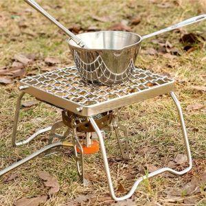 Accessoires Klappgrill Gasgrill -Werkzeug BBQ Outdoor Tragbares Mini -Lagerfeuer für Camping -Picknick -Rost Edelstahl Holzofenständer