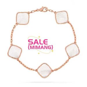Acessórios de jóias de van clássica pulseira de tênis de quatro folhas de trevo de folhas designer para jóias femininas com jóias de luxo de titânio de ouro rosa de ouro rosa t titânio