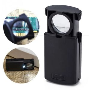 30X Pull-Type Jewelry Magnifier Mini Pocket Hand Magnifying Glass Portable Microscope Jeweler Eye Glass Loupe with Led Light
