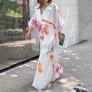 Casual Dresses Designer Dress 2024 Summer Women's New Fashionable Bat Sleeve Pet Up Print Loose Dress for Women Plus Size Dresses