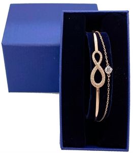 Lyxsmycken Evil Eye Chain Infinity Armband Charm Armband för kvinnor Män Par med logotyp Brand Box Crystal Bangle Birthday Present 55188715557448