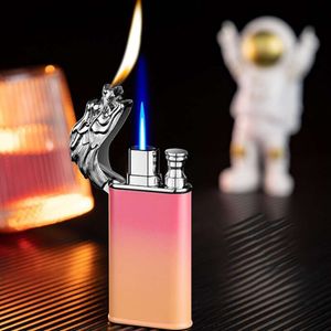 Hot Selling Luminous Dragon Head Model Butane Lighter Double Flame Cigarette Pink Lighter Custom For Women