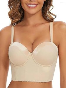 Bras Women Longline Bral без бретелек в глубокие чашки для подъема нижнего белья плюс размер