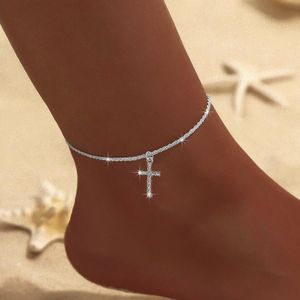 Bohemian Beach Feet Chain Cavigliere in argento Sterling per le donne Link Legle Link Charms Bracciale Beach Accessori estivi Gioielli di moda