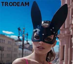 Trodeam Halloween Flocking Mask Women Man Sexy Rabbit Orees di coniglietto carino Bunny Long Bondage Mask Masquerade Party Cosplay Costume 20091218266