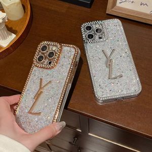 Designers Glitter Crystal Phone Falls för iPhone 15Promax 14 13 15 12Promax 11 Luxury Mens Womens Phonecases Full Cover Fashion iPhone Case