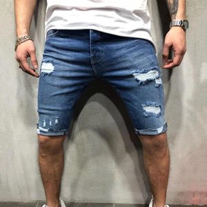 Herren Shorts Short Jeans riss dünne Männer Reißverschluss Taschen für Party