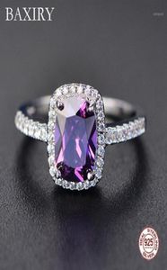 Engajamento fino Ruby 925 Anéis de prata esterlina Amethyst Gemstone Ring Silver Emerald Blue Sapphire New for Women13589080
