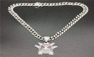 iced out chains Little devil pendant necklace for Men hip hop bling chains jewelry men039s diamond tennis bracelet5776987