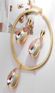 Küpe Kolye Dubai Altın Kaplama Koleksiyonu Takı Moda Nijerya Düğün Afrika Mücevher Seti İtalyan Kadınlar039S Setear1027946