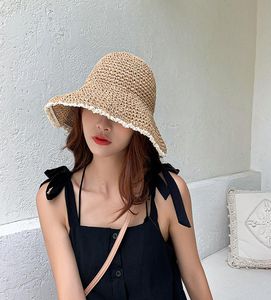 DONNE Summer Outdoor Pagning Hat Vacone Beach Caps Casual Casual Color Cap pieghevole Sun Cappelli larghi BRIM 8097121