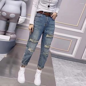 Jeans womans fashion chic denim caviglia di denim pantaloni harem estate donne 2024 street wead jean jean high buh withing skinny