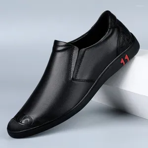 Casual Shoes Loafers Men Comfortable Office Shoe Lightweight Arrival Genuine Leather Walking For