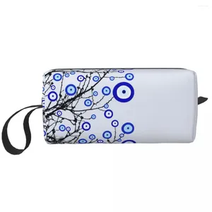 Storage Bags Custom Turkish Evil Eye Tree Toiletry Bag Women Mediterranean Amulet Makeup Cosmetic Organizer Lady Beauty Dopp Kit Case