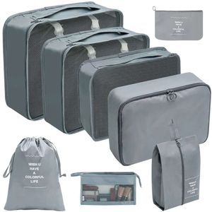 Bolsas de acessórios viajam 8pcs/conjunto atacado para o organizador da mala de lados Organizador de lavagem à prova d'água Armazenamento de roupas