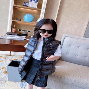 Winter Children Warm waistcoat For Boys Girls Solid Color white dark Down padded Soft vest Kids Sleeveless Jacket Outwear Toddler Cloth 240p